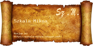 Szkala Miksa névjegykártya